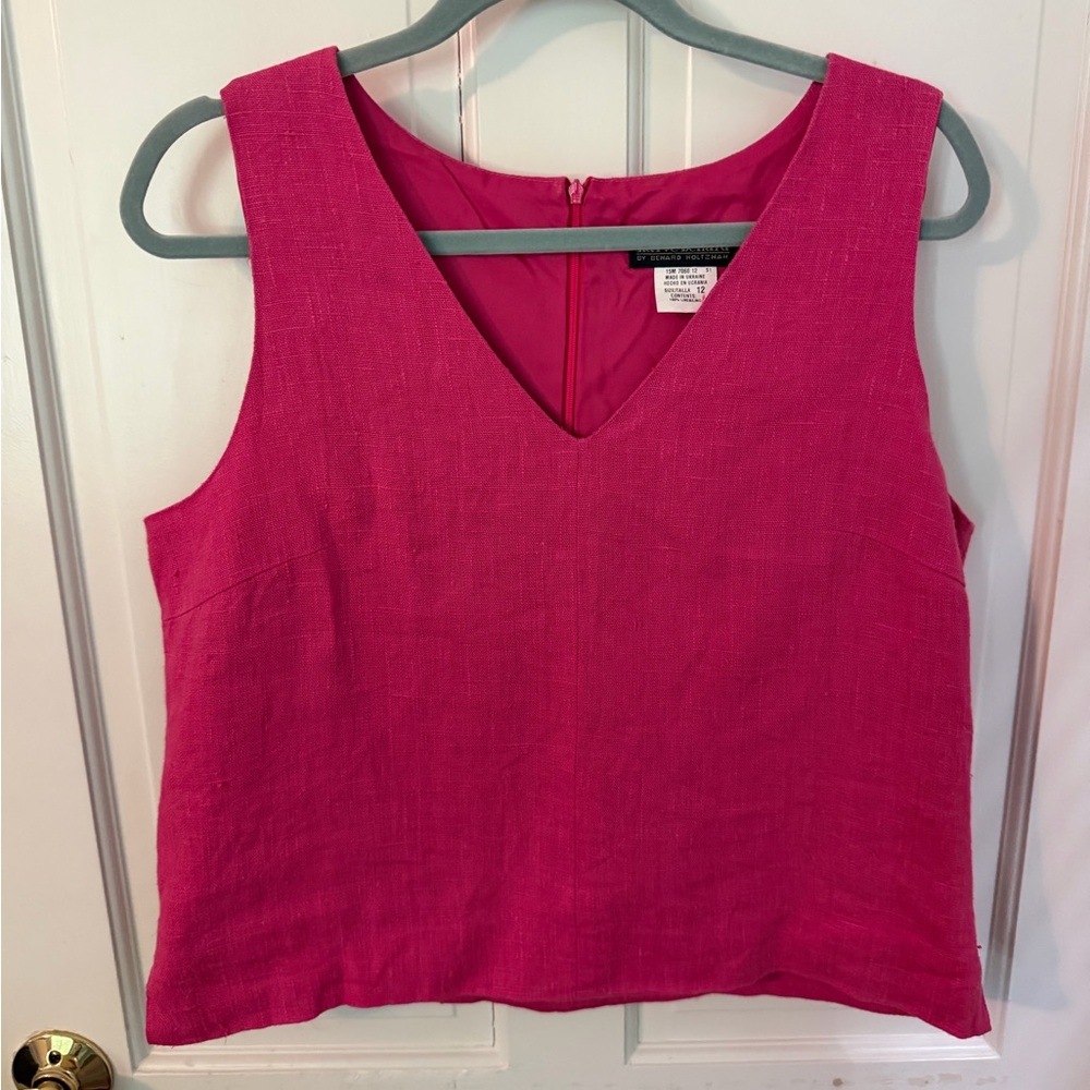 Harve Benard Hot Pink Sleeveless V-Neck Tank